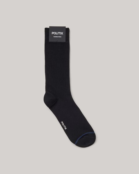 Australian Cotton Blended Sock, Black, hi-res